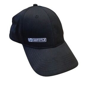 Chipotle Black Baseball Cap Embroidered Logo Adjustable Strap